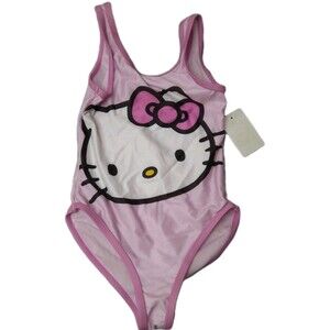 Sanrio Hello Kitty Swimsuit One Piece Size 4-5 Sun Beach Pool Lessons Water Play